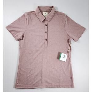 Linksoul Shirt Womens Medium Red Mulberry Polo Short Sleeve Performance Golf